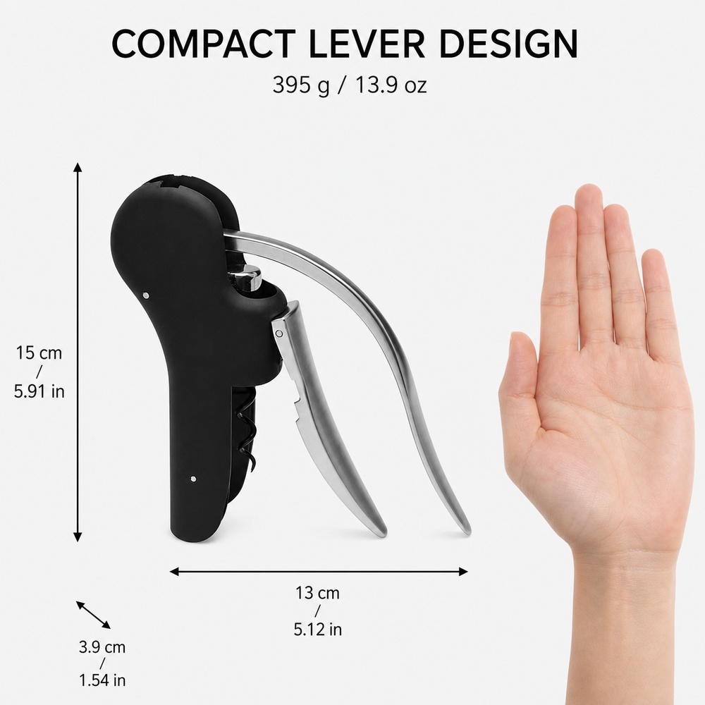 Cavatappi a leva in lega di zi - Cork Screw Lever recensione e prezzo